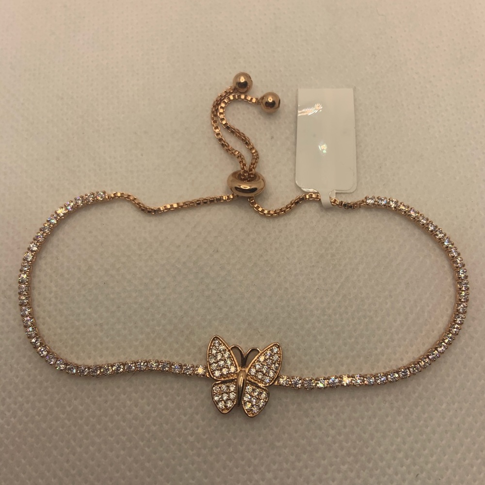 DIAMOND BUTTERFLY ADJUSTABLE BRACELET - Picture 4 of 8